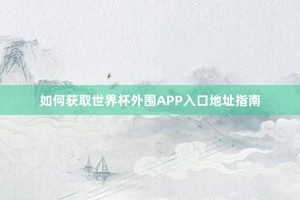 如何获取世界杯外围APP入口地址指南
